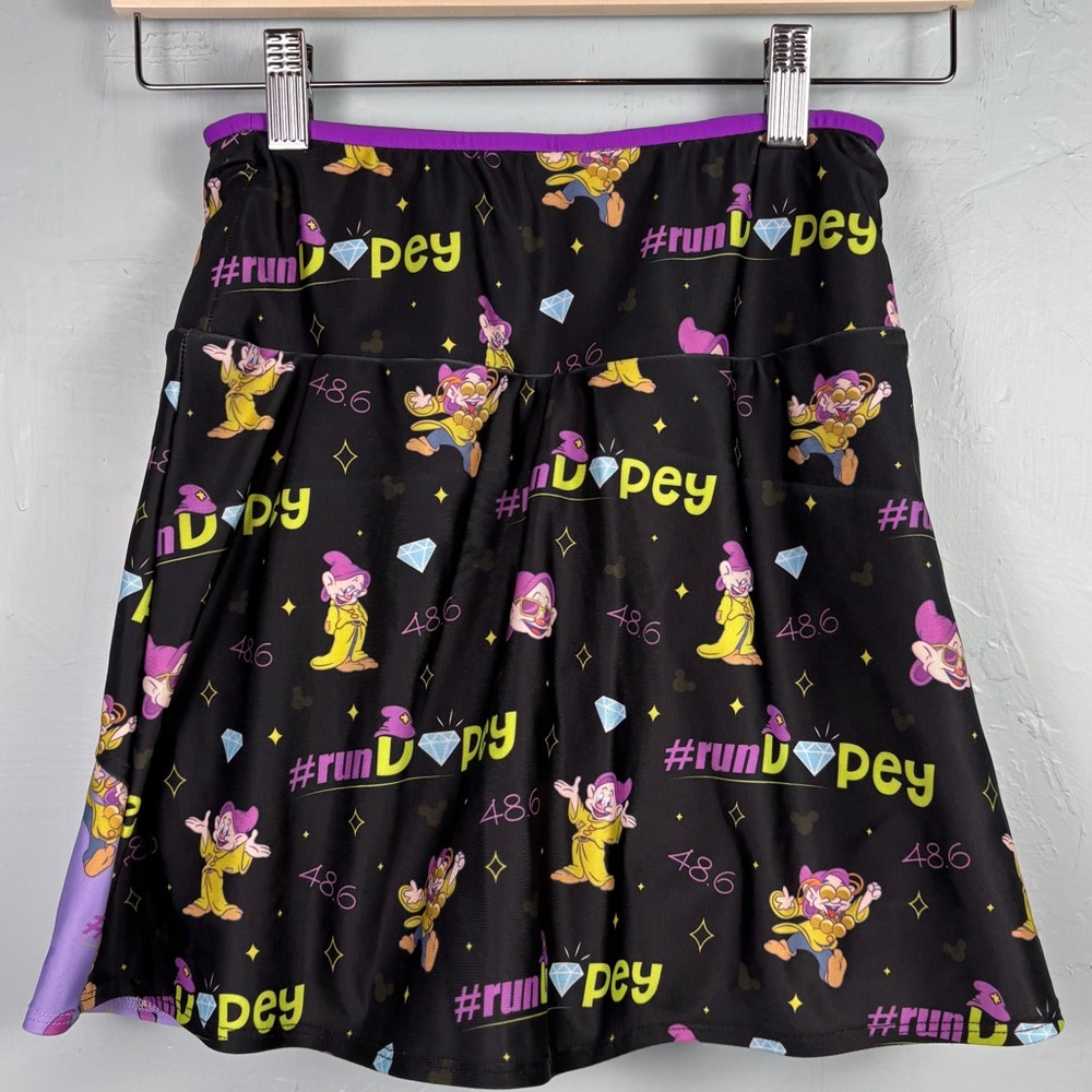 Bolder Athletic Wear Black and Purple Disney Dopey Inspired Running Skirt